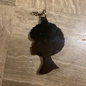 Afro women keychain